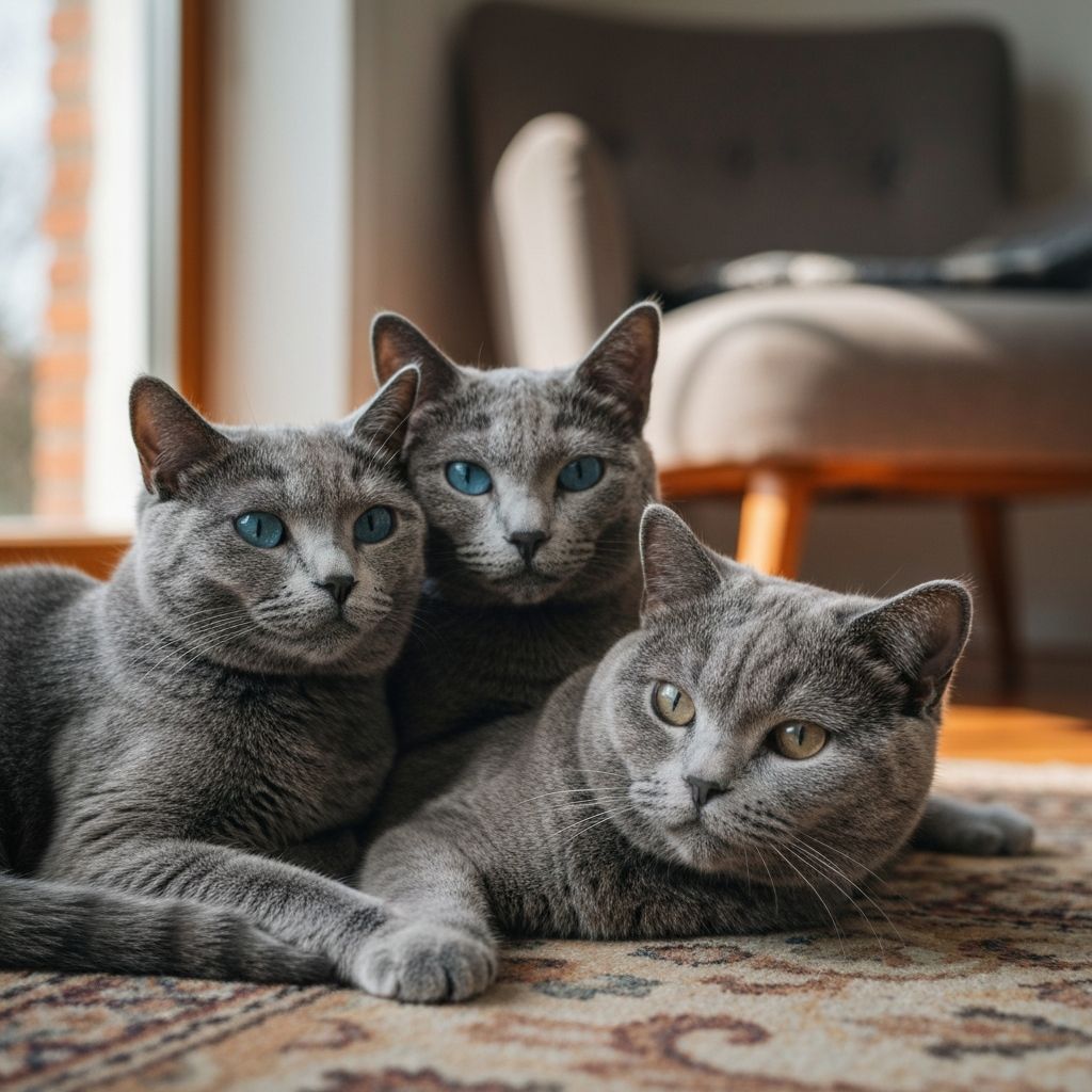 Gray cats together